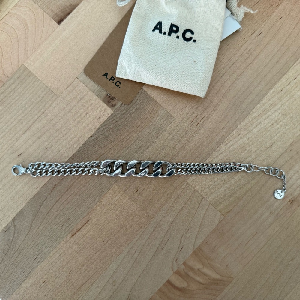 A.P.C. Silver Double-Chain Bracelet